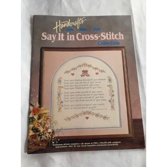 Country Handcrafts Say it in Cross Stitch Design Pattern Book - Picture 3 of 4